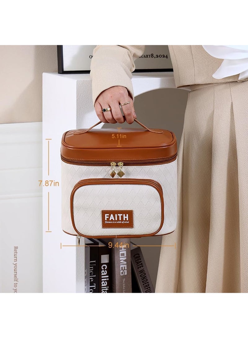 SOLARAE Makeup Bag, Jewelry Bag, 2 In 1 Travel Makeup Organizer, Medium Makeup Organizer Case,Make up Brushes Toiletry Digital Accessories Bag, for Girls Traveling - Image 3