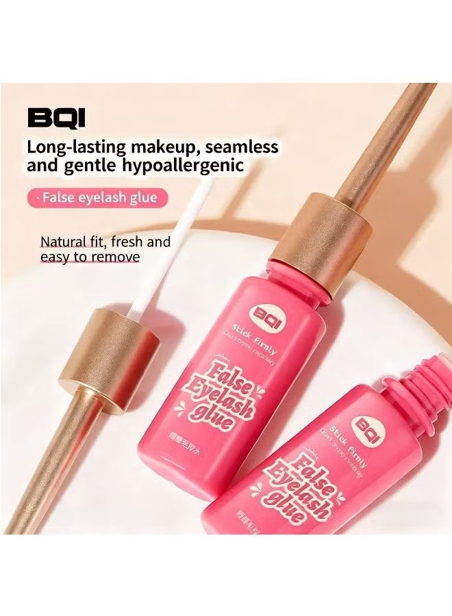 BQI False Eyelash Glue, Super Strong Waterproof Clear Long Eyelash Glue, Lasting Sweat and Tear Proof Lash Glue for Eyelash Extensions, All Day Hold Durable Brush On Waterproof - Image 2