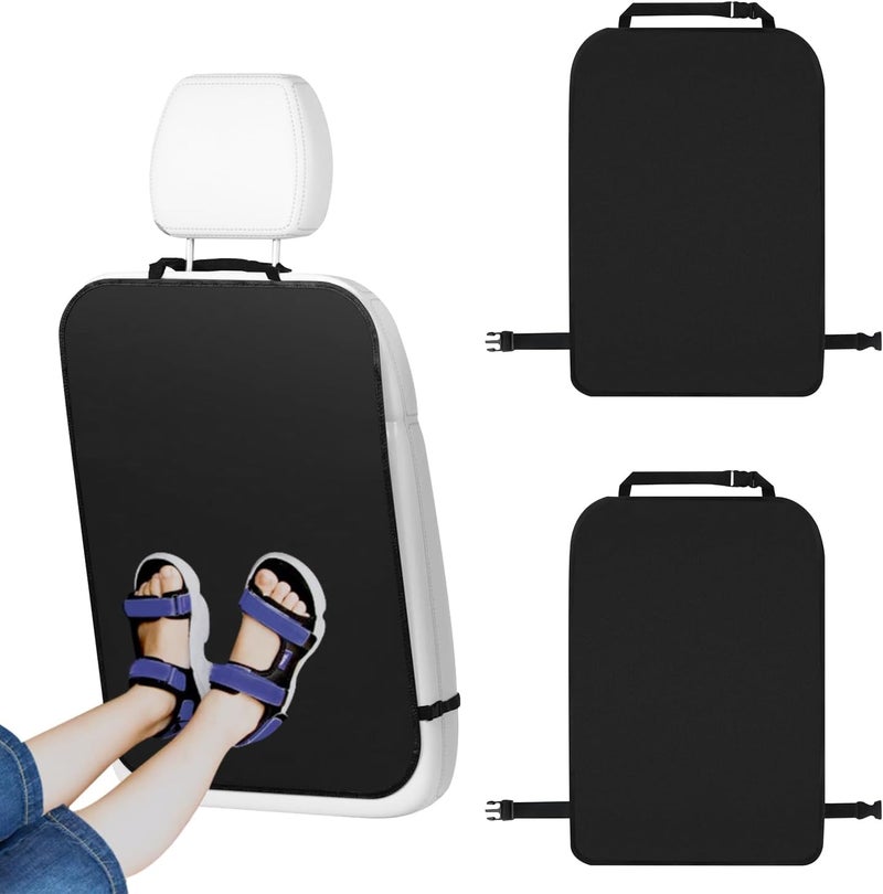 Azushwer 2 Pcs Kick Mats Back Seat Protector - Universal Waterproof Oxford Fabric Cover for Car Seats (Black) - Image 1