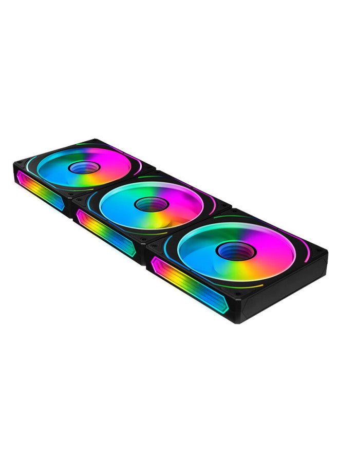 Sama Phantom Gen 2 Kt122 Reversed Blade Black 12cm Case Fan Argb Infinity Mirror 5v3p Sync Small 4-p Pwm Speed Control Hydraulic Bearing With Standard Shock Absorbing Pads - Image 3