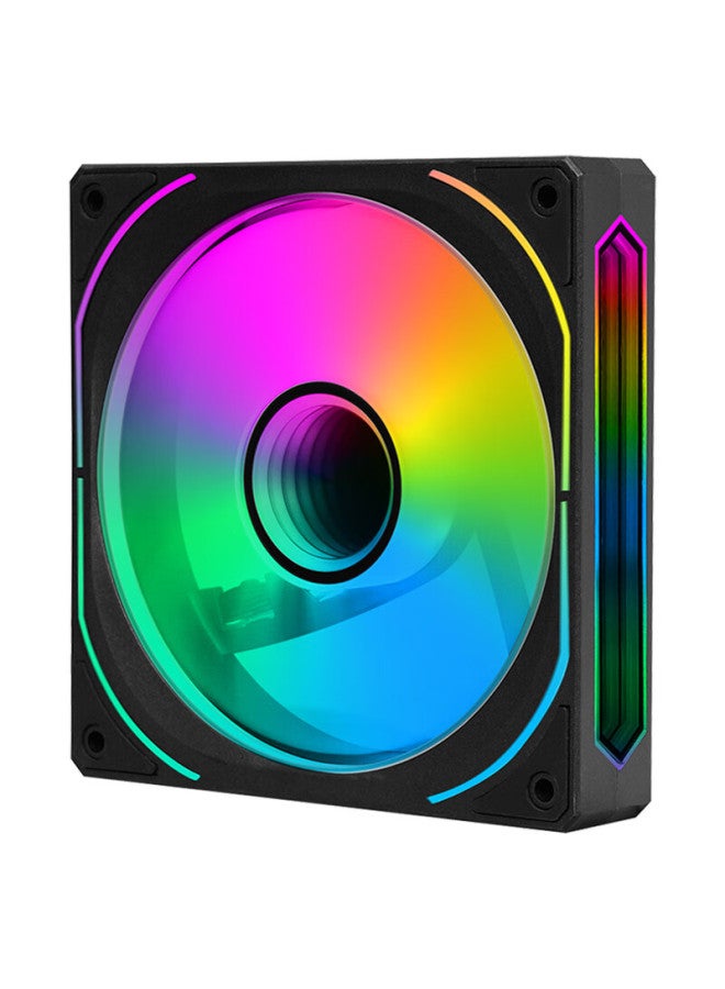 Sama Phantom Gen 2 Kt122 Reversed Blade Black 12cm Case Fan Argb Infinity Mirror 5v3p Sync Small 4-p Pwm Speed Control Hydraulic Bearing With Standard Shock Absorbing Pads - Image 1