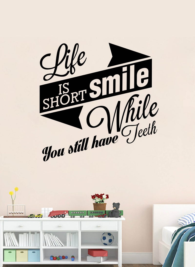 Spoil Your Wall Life Is Short Positivity Quote  Wall Decal - Wall Arts Home Décor - Wall Sticker, 50x50 cm by Spoil Your Wall - Image 1