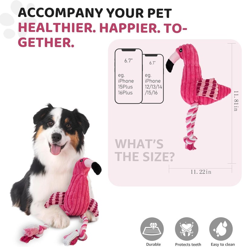 KASTWAVE Gulf climate tested upgraded quality Dog Squeak Toys, Plush Dog Toys with Tough Durable Fabric for Small Medium Large Breed Chewer, Interactive Tug of War Rope Chew Toys, Teeth Cleaning, Dental Care, Keep Them Busy Best Birthday Gift General compatible practical design - Image 2