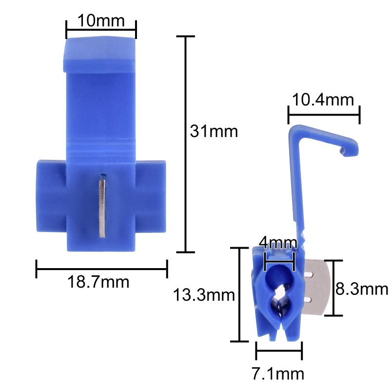 AccEncyc 60Pcs Solderless Quick Splice Wire Connectors 18-14 AWG Splice Connector Snap Electrical Wire Connector Cold Pressed Insulated Electric Wire Splice Connectors - Image 2