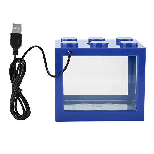 Zerodis Small Fish Acrylic Mini Fish Desktop Mini Aquarium Bowl for Goldfish Aquarium Starter Kits with USB LED Light Office Tea Table Decor - Image 1