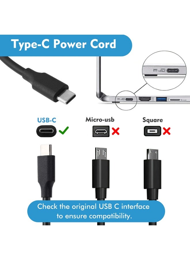 USB C Laptop Charger 65w Type C Fast Wall Charger Lenovo Thinkpad Yoga, Mac Book Pro, Hp Elitebook, Dell Latitude, Asus, MacBook air, Acer, Computer Replacement Power Adapter Cord - Image 3