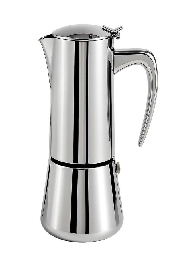 Natier Stainless Steel Stovetop Espresso Maker – Italian Moka Pot, Induction Compatible Espresso Coffee Maker with Safety Valve (10 Cups) - Image 1