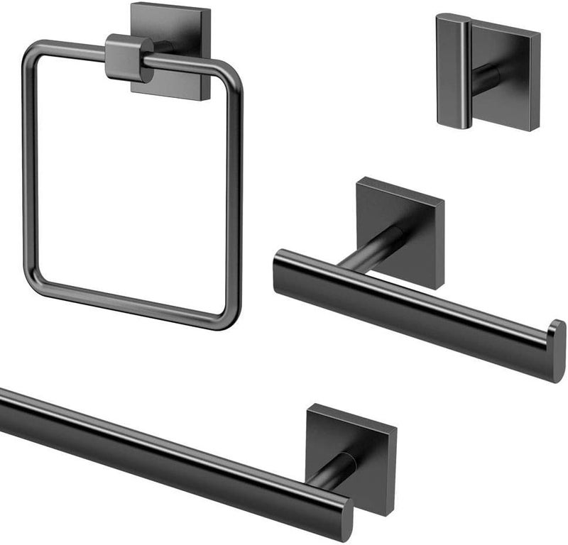 gatco Gatco KAELE4MB Elevate 4Piece Bathroom Accessory Kit Matte Black  - Image 1