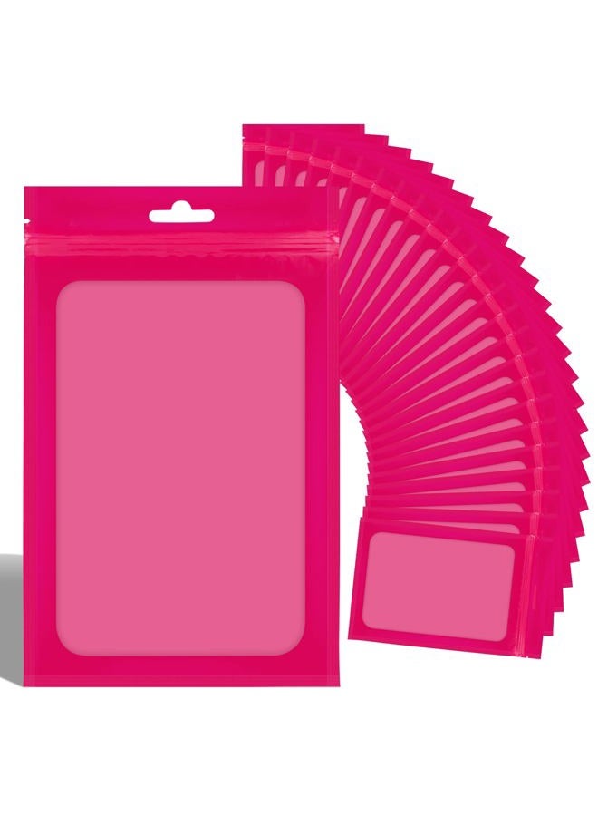 LODROC 100 Pieces Resealable Mylar Ziplock Bags with Clear Window - 3.5x4.7 Inches Smell Proof Bag Coffee Beans Packaging Pouch for Food Self Sealing Storage Supplies Jewelry Electronics Party, Pink - Image 1