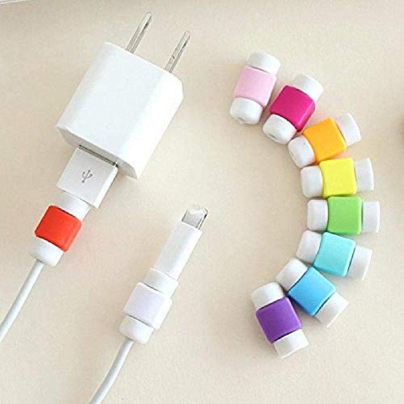 FUNI Practical Cute Cartoon USB Cable Protector Cases, Phone Protect Accessory Flexible Plastic Charger Cable Saver, For IPhone/Ipad Headset Charger Cord 10Pcs, for Cellphone Data Lines - Image 1