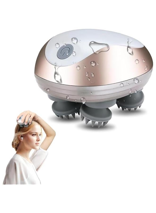 هوكور مدلك كهربائي لفروة الرأس، مدلك لاسلكي لفروة الرأس مع 3 أوضاع، مدلك محمول باليد مقاوم للماء وقابل لإعادة الشحن للتنظيف العميق وتخفيف التوتر ونمو الشعر، هدية للنساء والرجال - Image 1