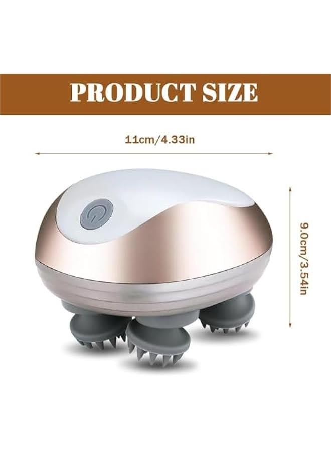 هوكور مدلك كهربائي لفروة الرأس، مدلك لاسلكي لفروة الرأس مع 3 أوضاع، مدلك محمول باليد مقاوم للماء وقابل لإعادة الشحن للتنظيف العميق وتخفيف التوتر ونمو الشعر، هدية للنساء والرجال - Image 2