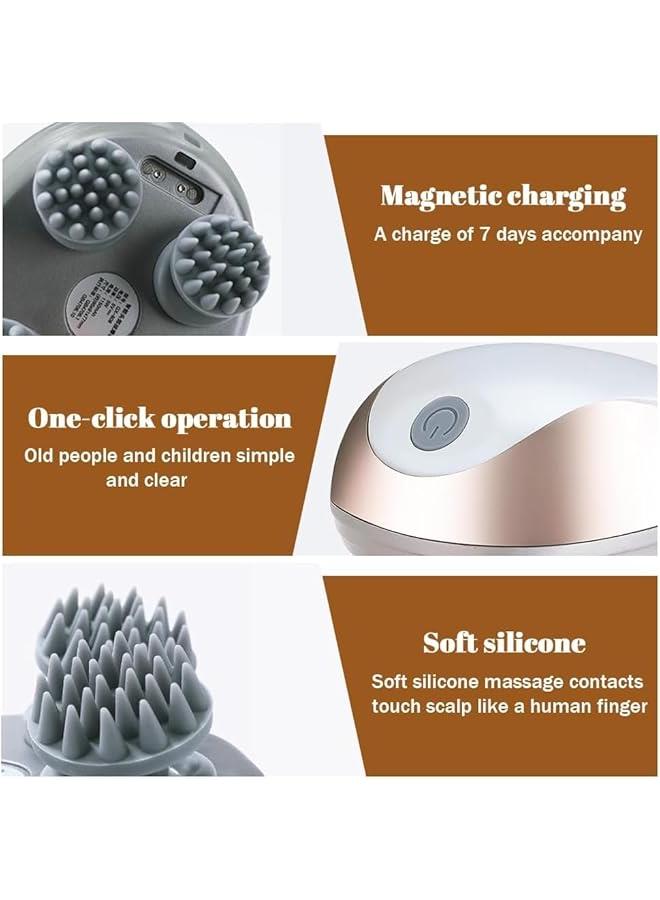 هوكور مدلك كهربائي لفروة الرأس، مدلك لاسلكي لفروة الرأس مع 3 أوضاع، مدلك محمول باليد مقاوم للماء وقابل لإعادة الشحن للتنظيف العميق وتخفيف التوتر ونمو الشعر، هدية للنساء والرجال - Image 3