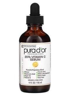 Pura d'or Pura D'or, Professional, 20% Vitamin C Serum, 4 fl oz (118 ml)  - Image 1