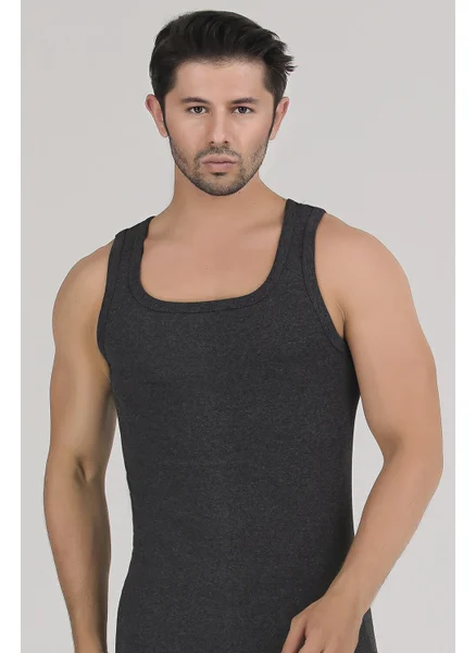 سينسو Men's Undershirt Combed Cotton Rib 2 Pack Anthracite EAT7005