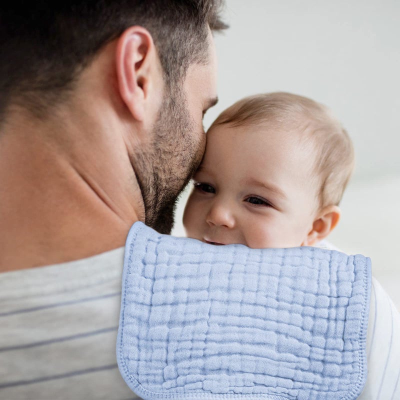 Looxii Muslin Burp Cloths 100% Cotton Muslin Cloths Large 20''x10'' Extra Soft and Absorbent 6 Pack Baby Burping Cloth for Boys and Girls (Blue) - Image 5