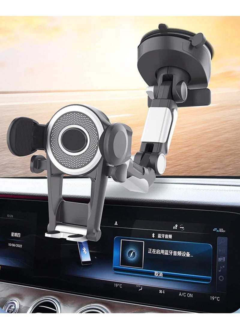 Barakah 360 Heavy Duty Phone Holder Mount, Long Arm, Adjustable Super Suction Cup for Dashboard and Windshield, Hands-Free Cell Phone Holder for Trucks, Cars - Image 2