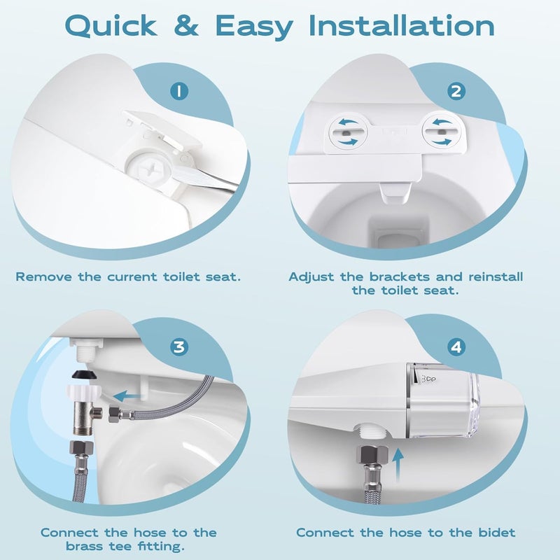 Shineforu Ultra-Slim Bidet Dual Mode Bidet Attachment for Toilet, Bidet Toilet Seat Attachment with Pressure Controls(Feminine/Posterior Wash),Easy to install Design Non-Electric Bidet - Image 5