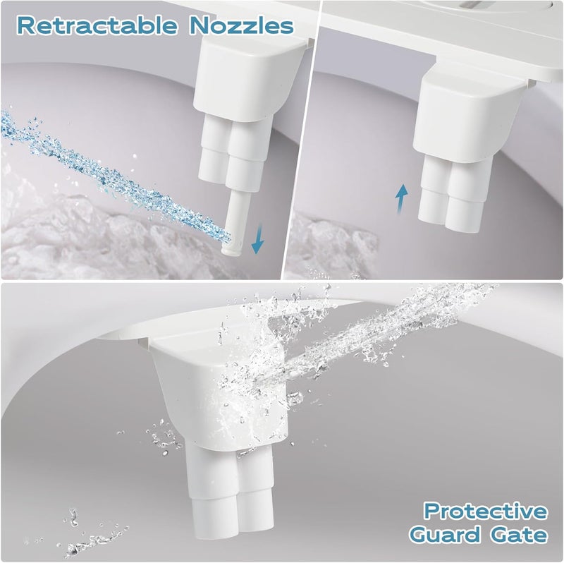 Shineforu Ultra-Slim Bidet Dual Mode Bidet Attachment for Toilet, Bidet Toilet Seat Attachment with Pressure Controls(Feminine/Posterior Wash),Easy to install Design Non-Electric Bidet - Image 3