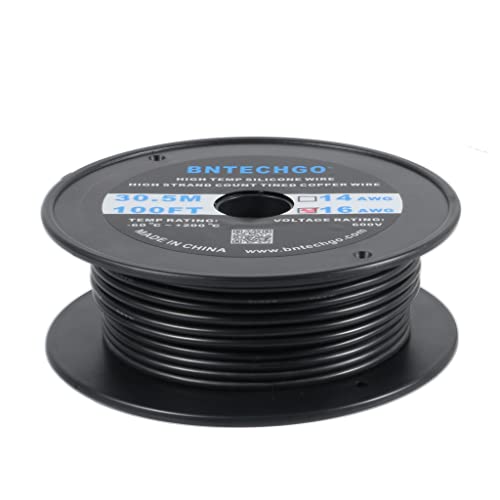 BNTECHGO 16 Gauge Silicone Wire Spool 100 ft Black Flexible 16 AWG Stranded Tinned Copper Wire - Image 2