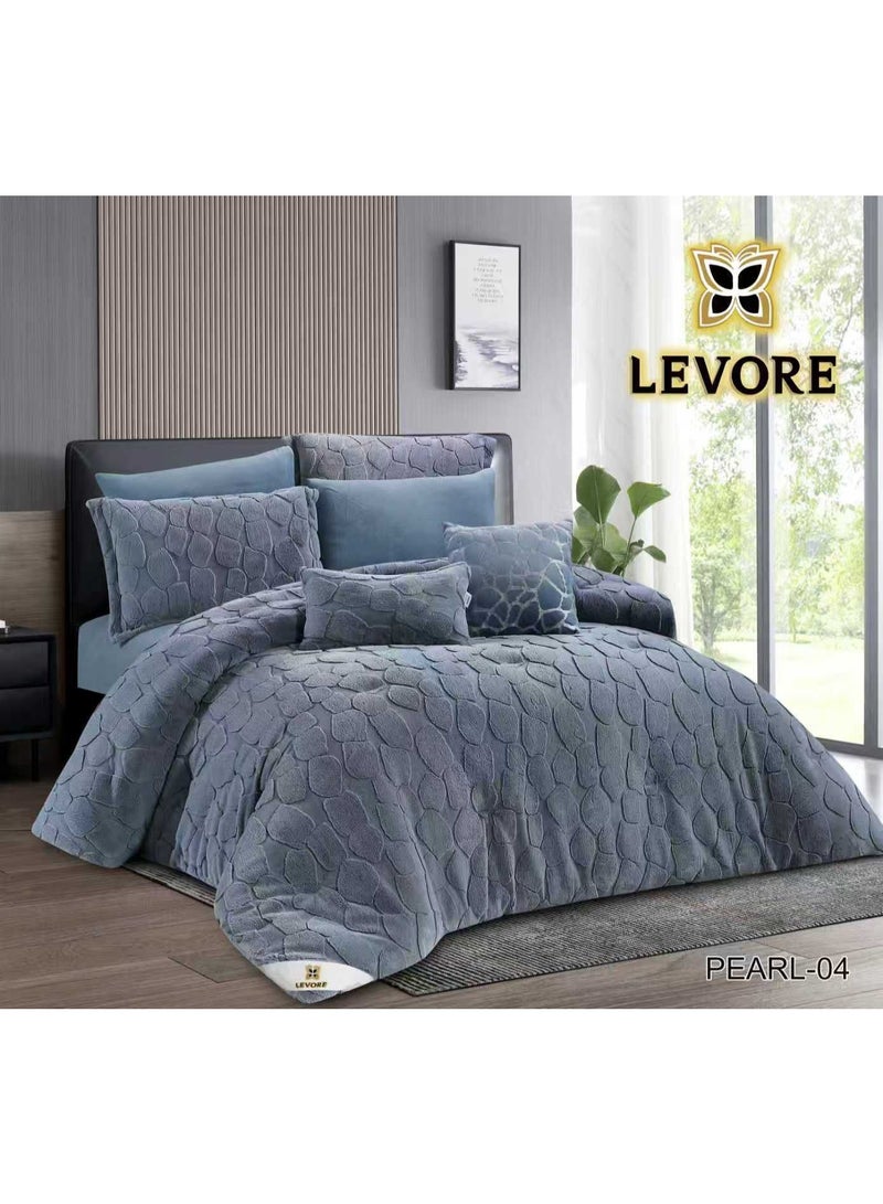 ليفور مفرش نفرين بيرل الشتوي 8 قطع ، فرو فاخر