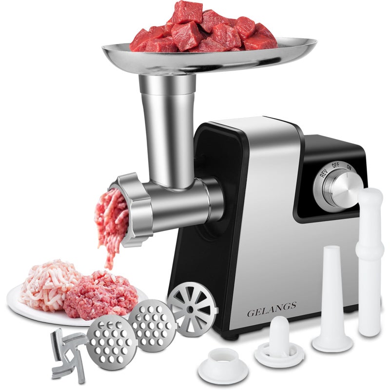 Electric Meat Grinder350W2800W Max Sausage Stuffer Maker with Sausage Stuffer Tubes Kubbe KitFood Grinder with Blade 3 Plates For Home Kitchen Use