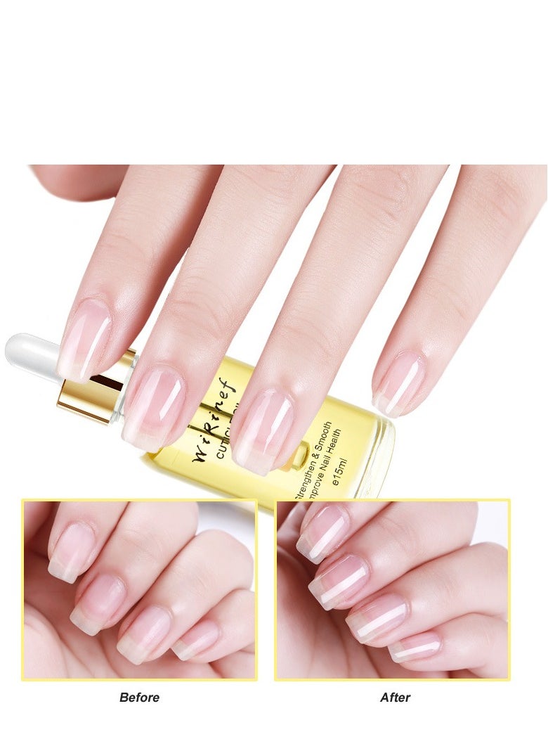 WiRinef - Nail Cuticle Oil,15ml Organic Vitamin E & B, Jojoba Oil for Nails, Moisturizing & Repairing Dry Rough Cuticles, Nail Care with Dropper Design, Orange-Scented Formula for Dry Rough Nail Care Repair - Image 1