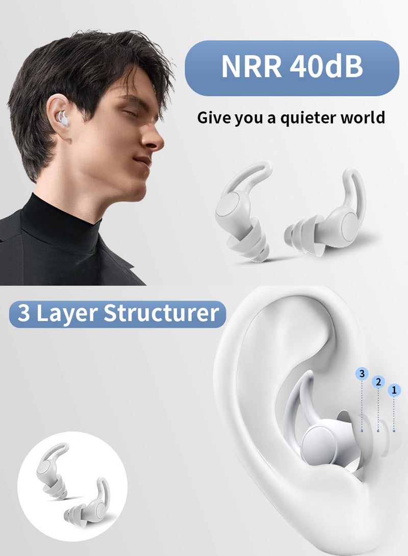 imebobo Noise Reduction Ear Plugs, NRR 40dB Ultra Comfortable Silicone Reusable Ear Plugs for Sleeping, Snoring Swimming, Studying, Concerts, Noise Cancelling and Hearing Protection Grey  - Image 3