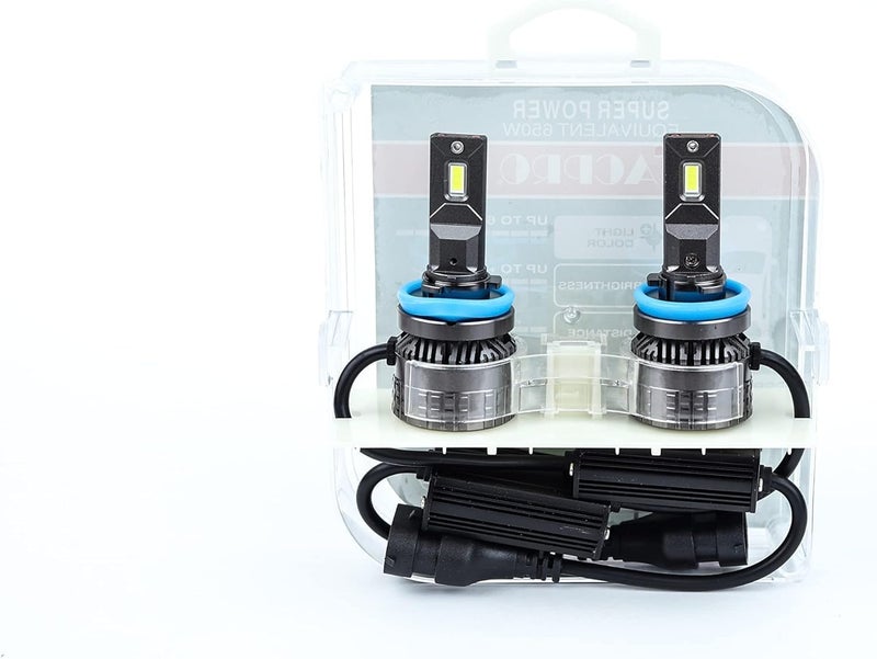 تاكبرو طقم مصابيح أمامية LED TAC PRO للسيارة H8/H11 سطوع 50% 6000 كلفن 650 واط - Image 3