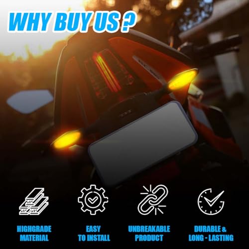 MOTO GENIUS KTM Waterproof Flexible Unbreakable Premium Silicone Rubber LED Indicator Light | High Brightness Universal Fit for All Bikes (4 Pieces) - Image 2