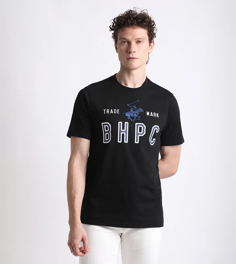 BEVERLY HILLS POLO CLUB Beverly Hills Polo Club Logo Crew Neck Short Sleeves Men's T-Shirt