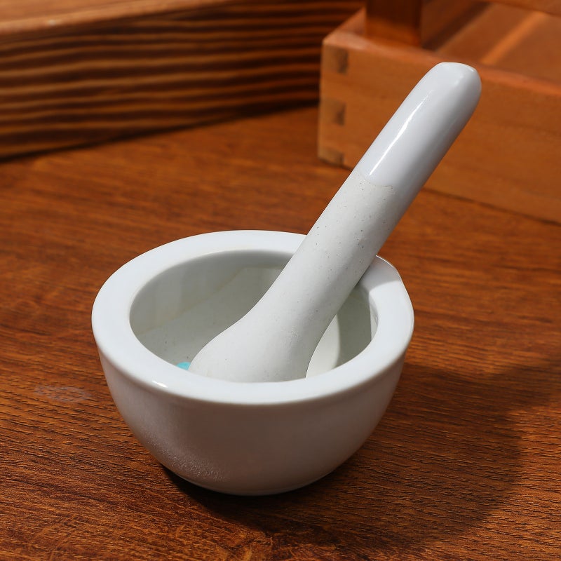 2 Sets and Pestle Kit Porcelain Grinding Bowl Pounding Stick - Image 3