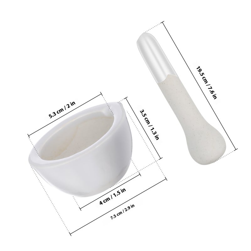 2 Sets and Pestle Kit Porcelain Grinding Bowl Pounding Stick - Image 2