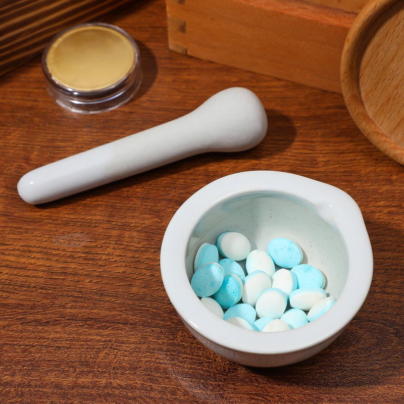 2 Sets and Pestle Kit Porcelain Grinding Bowl Pounding Stick - Image 4