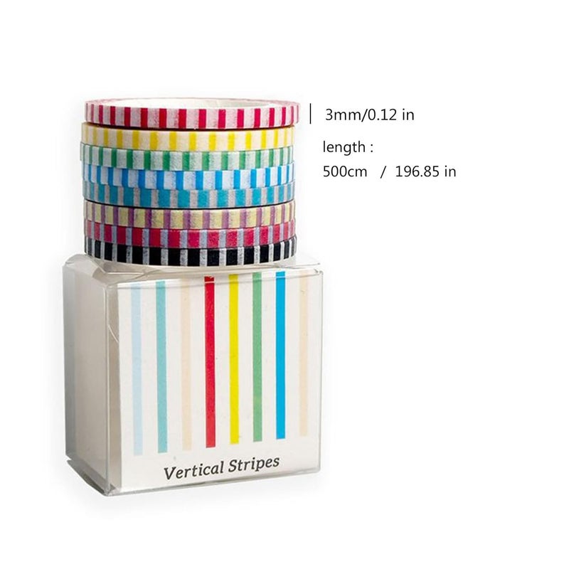 أشرطة زخرفية 8 لفات 3 مم × 5 م لمجلة سكرابوكينغ مخطط ألوان ب - Image 4