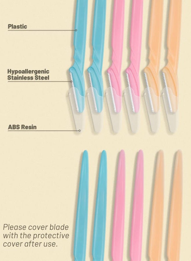 MoHern Eyebrow Razor with Box, 60 Pcs Face Razors for Women and Men, Multipurpose Dermaplane Razor, Dermaplaning Tool for Face, Multi-Color - Image 4