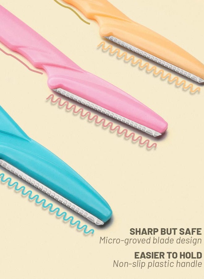 MoHern Eyebrow Razor with Box, 60 Pcs Face Razors for Women and Men, Multipurpose Dermaplane Razor, Dermaplaning Tool for Face, Multi-Color - Image 3