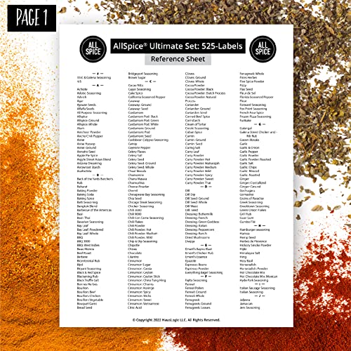 AllSpice Ultimate Spice label Set 525 Preprinted Water Resistant Round Spice Jar Labels Set 1.5" with Extra Fine White Paint Pen(Modern Black) - Image 4