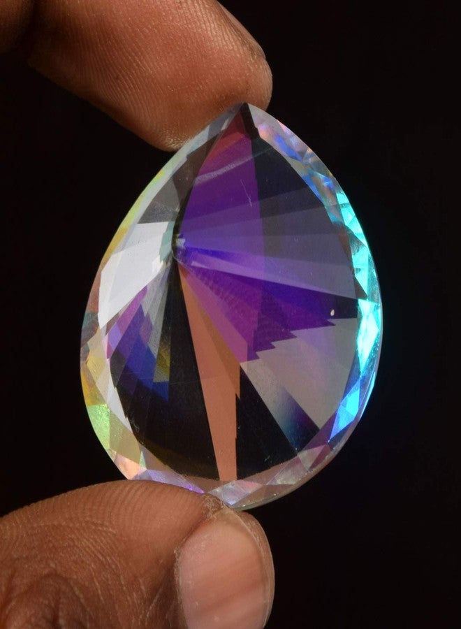 REAL-GEMS White Mystic Topaz 32.30 Ct Mystic Topaz Faceted Pear Fire Mystic Topaz Gemstone Faceted Loose Stone - Image 4
