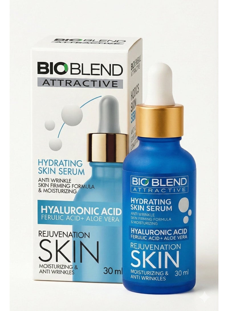 Bio Blend- 2% Hyaluronic Acid Hydrating Face Serum with Ferulic Acid & Aloe Vera – Anti-Wrinkle, Firming & Hydrating – 30ml - Image 1