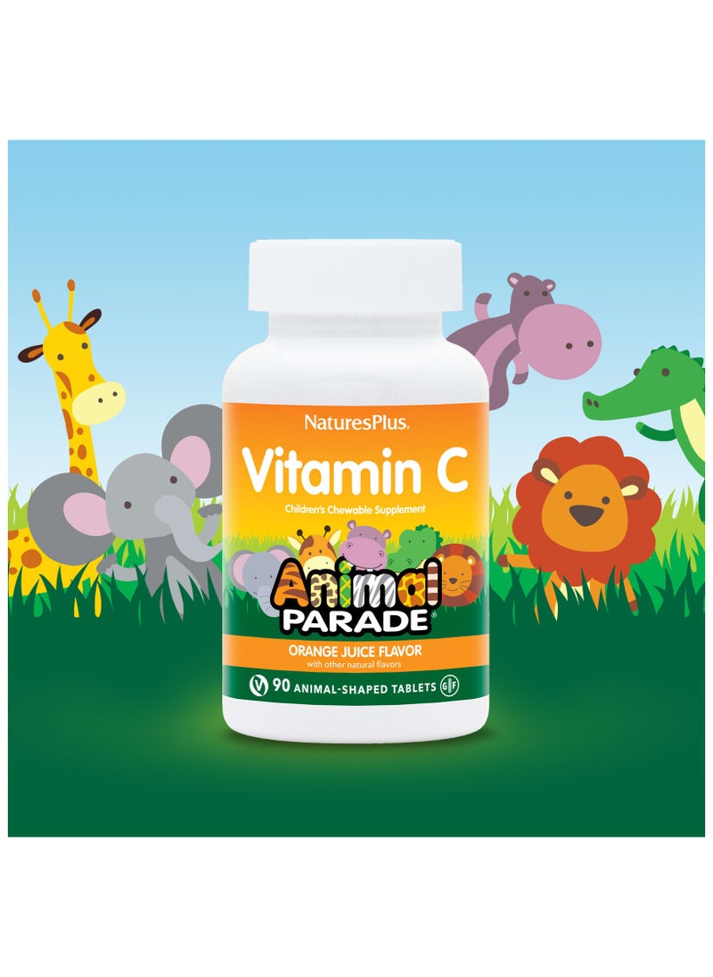 NaturesPlus Source of Life, Animal Parade, Vitamin C, Orange Juice, 90 Animal-Shaped Tablets  - Image 2