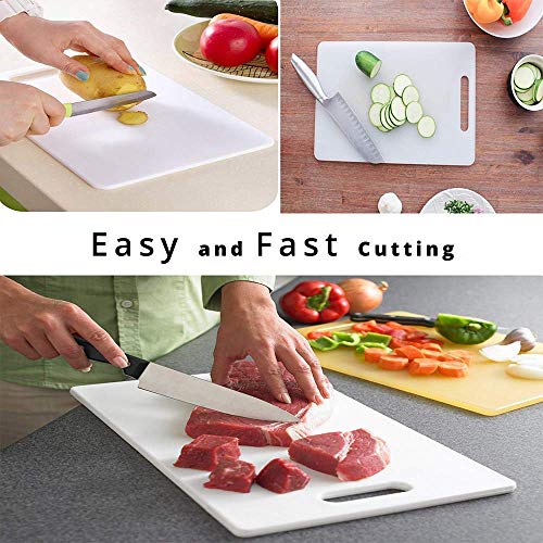 URMILA PLASTIC ® Premium 8mm Thick/Long Lasting BPA Free Kitchen Chopping Boards Cutting Board Plastic with Handle for Regular Use (Small) - White - Image 3