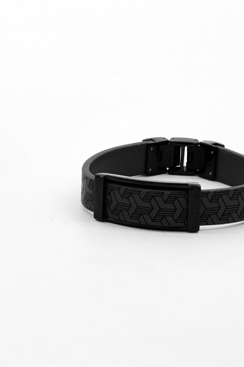 POLICE Men Leather Fashionable Bracelet, Grey - Image 4