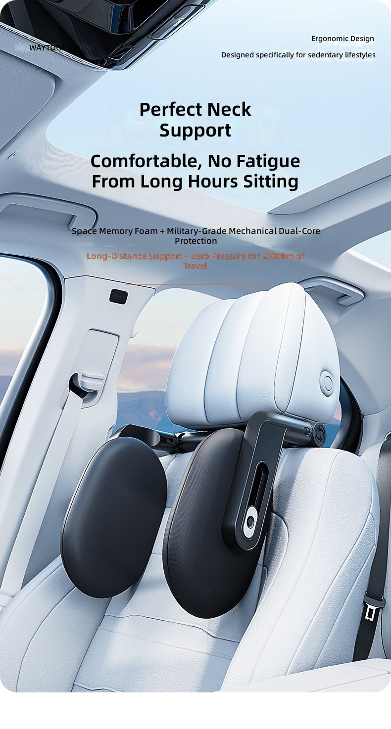 Three-Axis Dual-Hook Multifunctional Car Pillow with Memory Foam for Side Sleeping and Neck  Support - Image 3