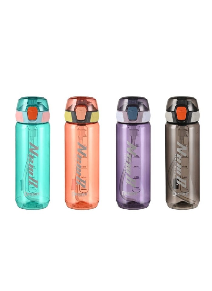 DESSINI - 800ml Water Bottle  Tritan Material Non-Toxic BPA Free - Fast Flow - Flip Top Leak Proof Lid and One Click Open, Green - Image 1