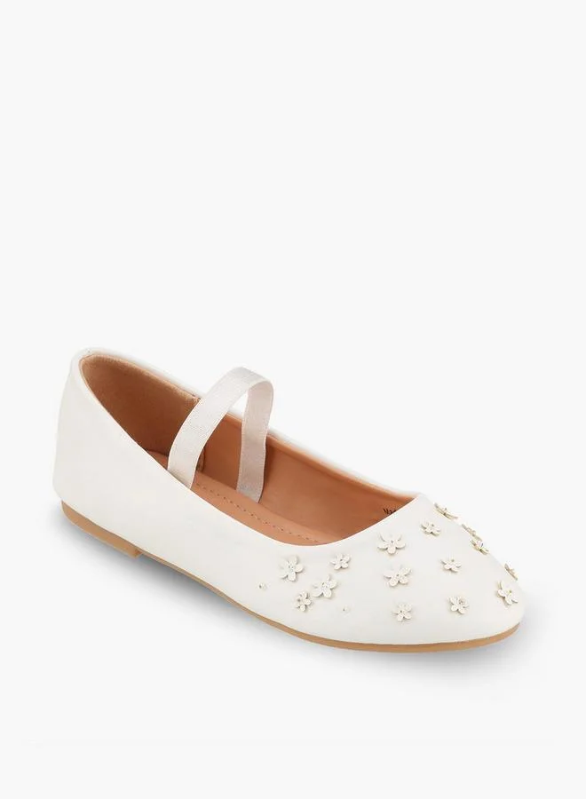 Flora Bella By Shoexpress Girls Floral Embellished Ballerina Shoes