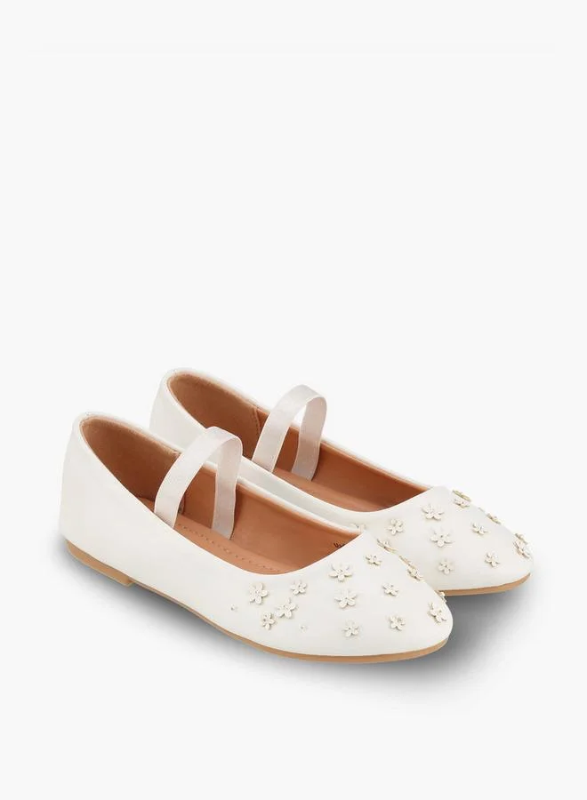 Flora Bella By Shoexpress Girls Floral Embellished Ballerina Shoes