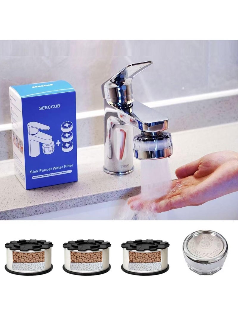 New Premium 4 In1 Long-lasting Sink Faucet Water Filter. Replaceable Tap Water Purifier For Kitchen and Bathroom.Remove 99% Chlorine Soften Hard Water. Relieve Dry Skin, Suitable for Sensitive Skin - Image 1