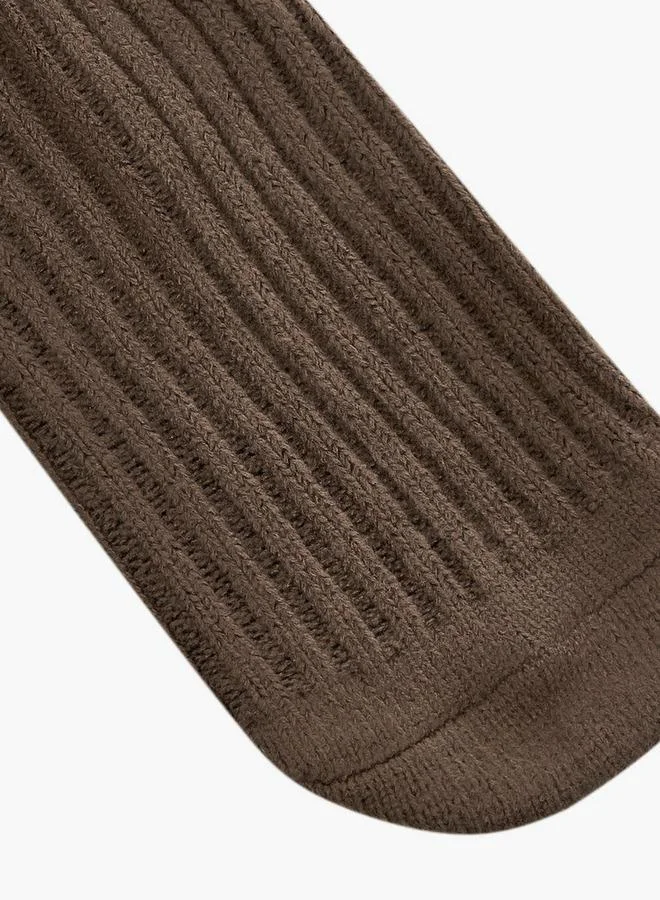 Lee Cooper BROWN Pack of 2 Crew Length Non Terry Socks for Women | Best Price UAE