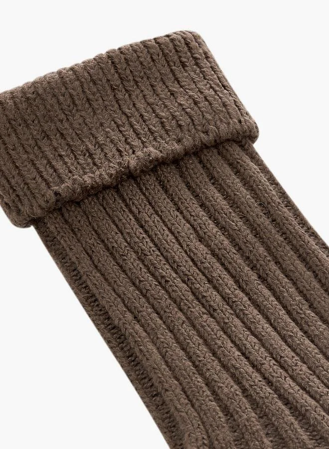 Lee Cooper BROWN Pack of 2 Crew Length Non Terry Socks for Women | Best Price UAE